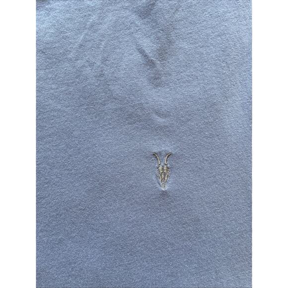 AllSaints Blue Short Sleeve Logo Chest Crew Neck Casual Tshirt Shirt Mens Medium - Picture 2 of 6